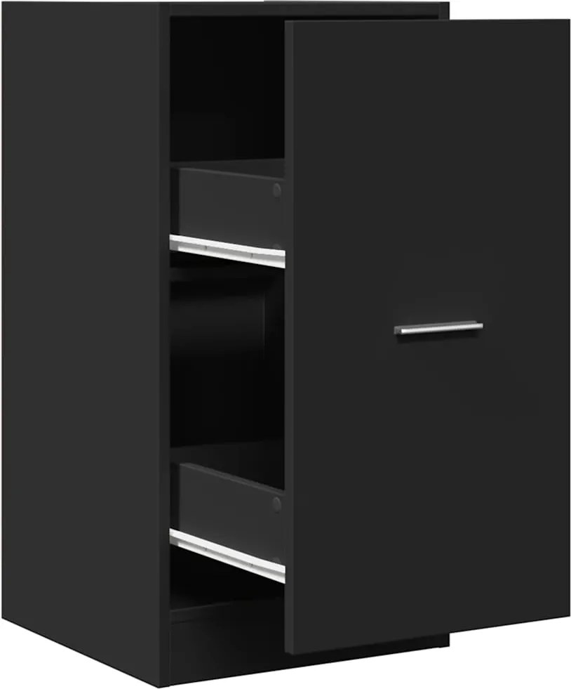 vidaXL Dulap de farmacie, negru, 40x41x77,5 cm, lemn prelucrat