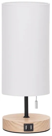 Lampă de masă cu port USB Aigostar 1xE27/40W/230V bej