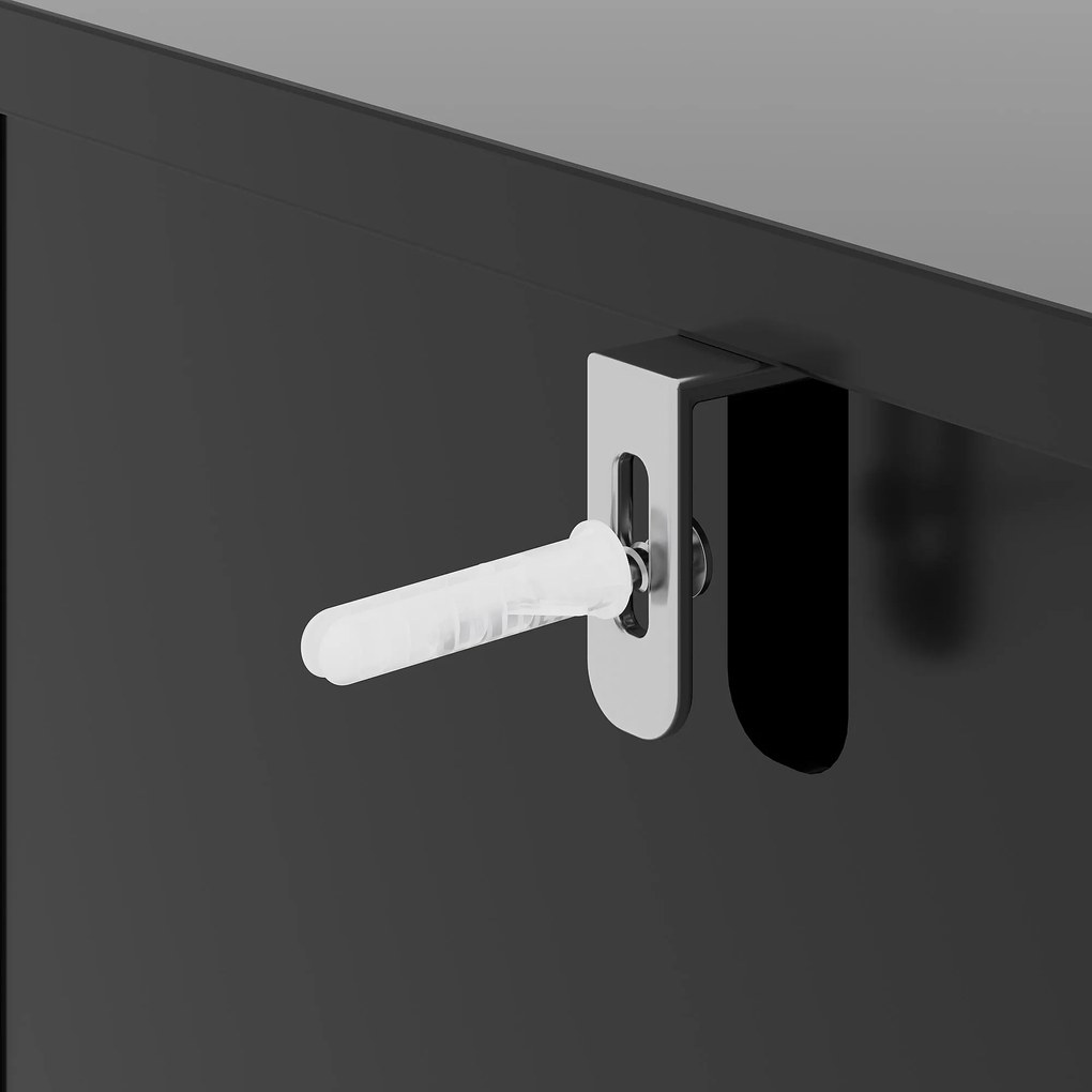 Dulap minimalist pentru sufragerie, Negru | Aosom Romania