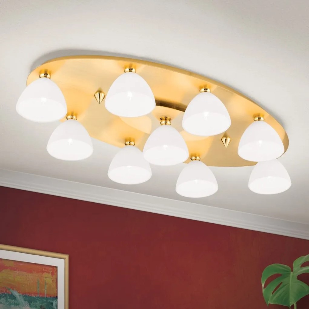 Plafoniera design modern OPALDESIGN 9L, auriu mat