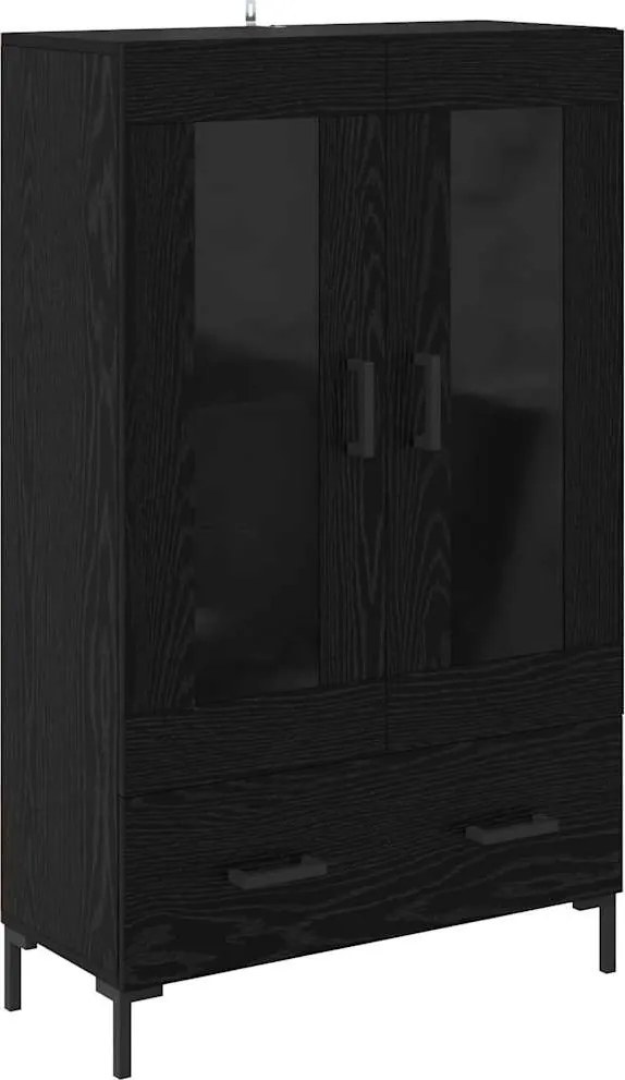 vidaXL Bufet cu sertar Stejar Negru 69,5 x 31 x 115 cm Lemn compozit