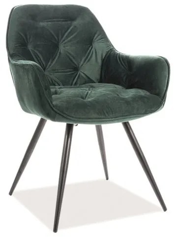 Scaun Cherry velvet verde/negru Blu78