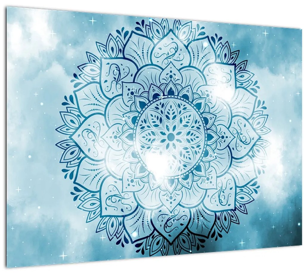 Tablou pe sticlă - Mandala cerească (70x50 cm)