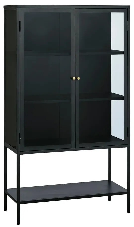 Vitrină neagră din metal 90x160 cm Carmel – Unique Furniture