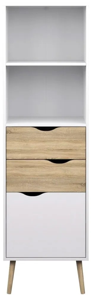 Raft cu polițe Retro II, alb / stejar sonoma