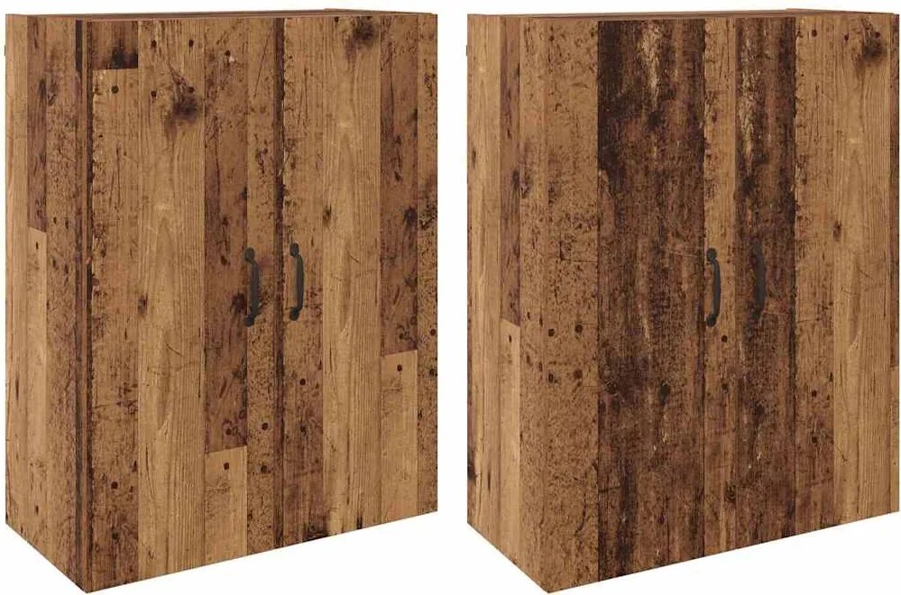 vidaXL Dulap montat pe perete 2 pcs Lemn vechi 69,5 x 34 x 90 cm