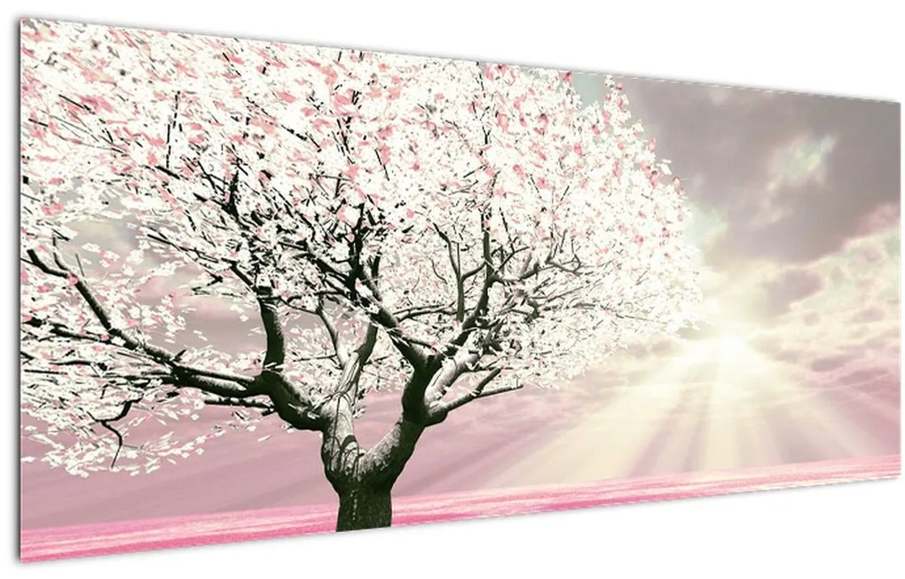 Tabloul copacului roz (120x50 cm)