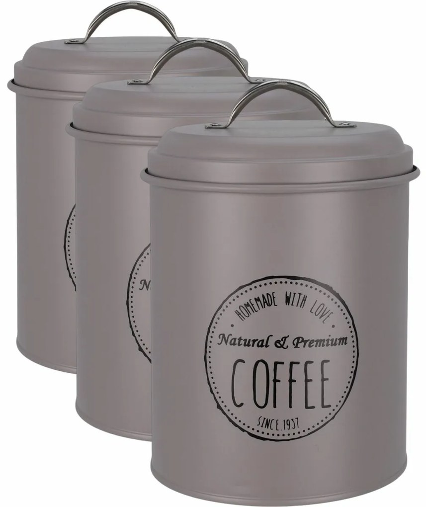 Set de cutii metalice pentru alimente Excellent Houseware 13,5 x 18 cm, 3 buc., maro, L