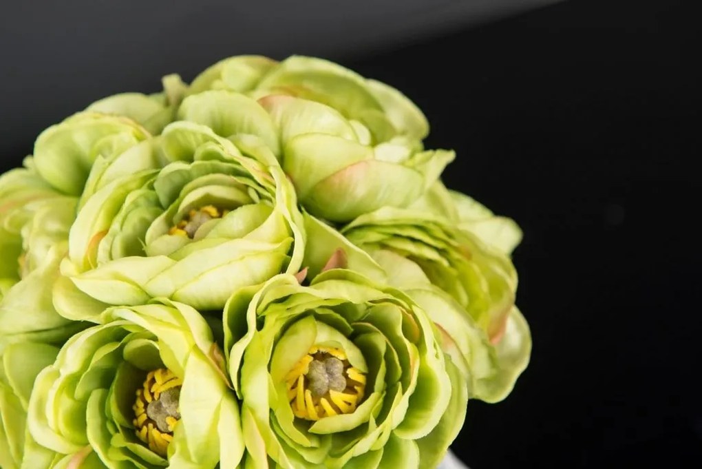 Aranjament floral mic decor festiv design LUX RANUNCULUS BOUQUET GREEN