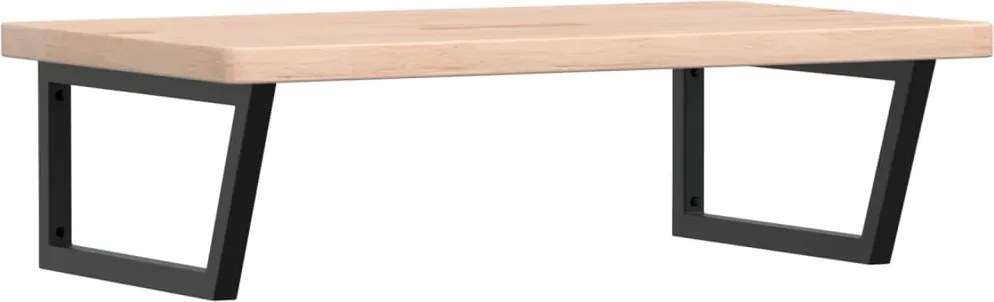 vidaXL Raft pentru lavoar montat pe perete, oțel și lemn masiv stejar