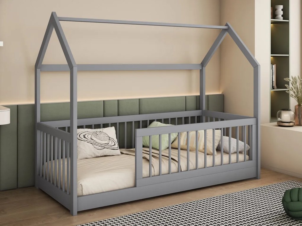 Pat pentru copii 90 cm Godna (Gri) (cu somieră). Promo -16%. 1103326