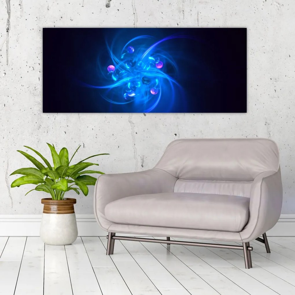 Tabloul modern cu abstracțiune albastră (120x50 cm)