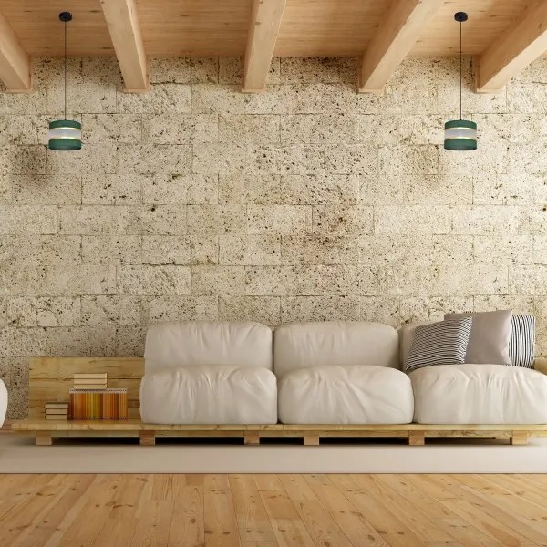 Lustră pe cablu HELEN 1xE27/15W/230V d. 20 cm verde/auriu