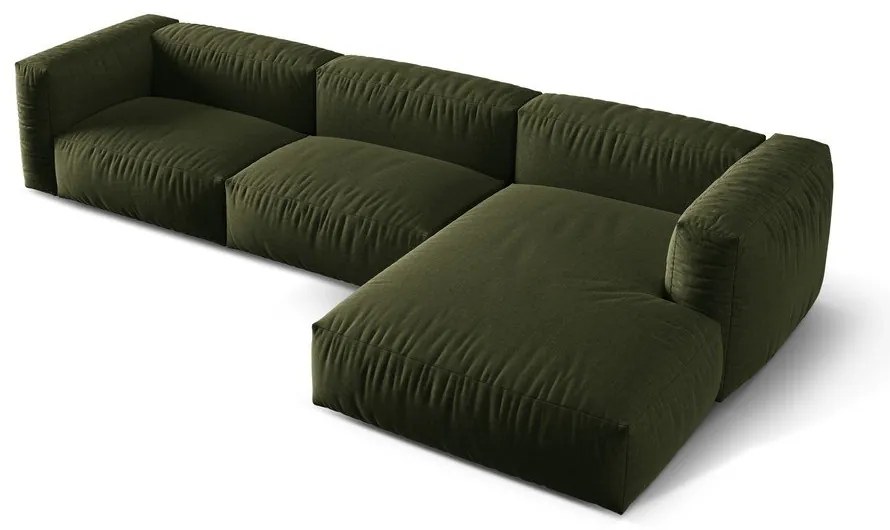 Colțar modular verde (cu colț pe partea dreaptă) Martina – Micadoni Home