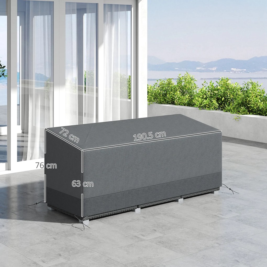 Outsunny Husă pentru mobilier de grădină Rezistentă la iarnă Impermeabilă Anti-UV 600D Oxford 190,5 x 72 x 76 cm Gri deschis | Aosom Romania