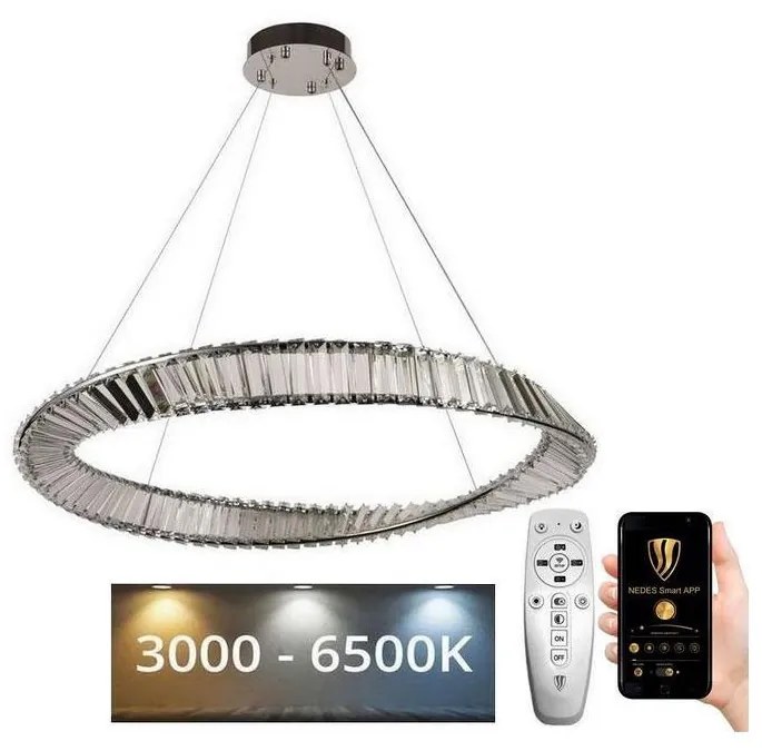 Lustră LED de cristal dimabilă pe cablu LED/50W/230V + telecomandă