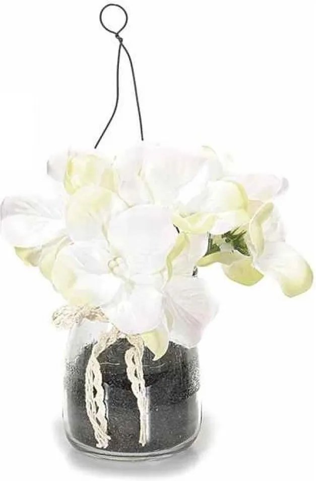 Viorele in vaza alb 17 cm x 10 cm