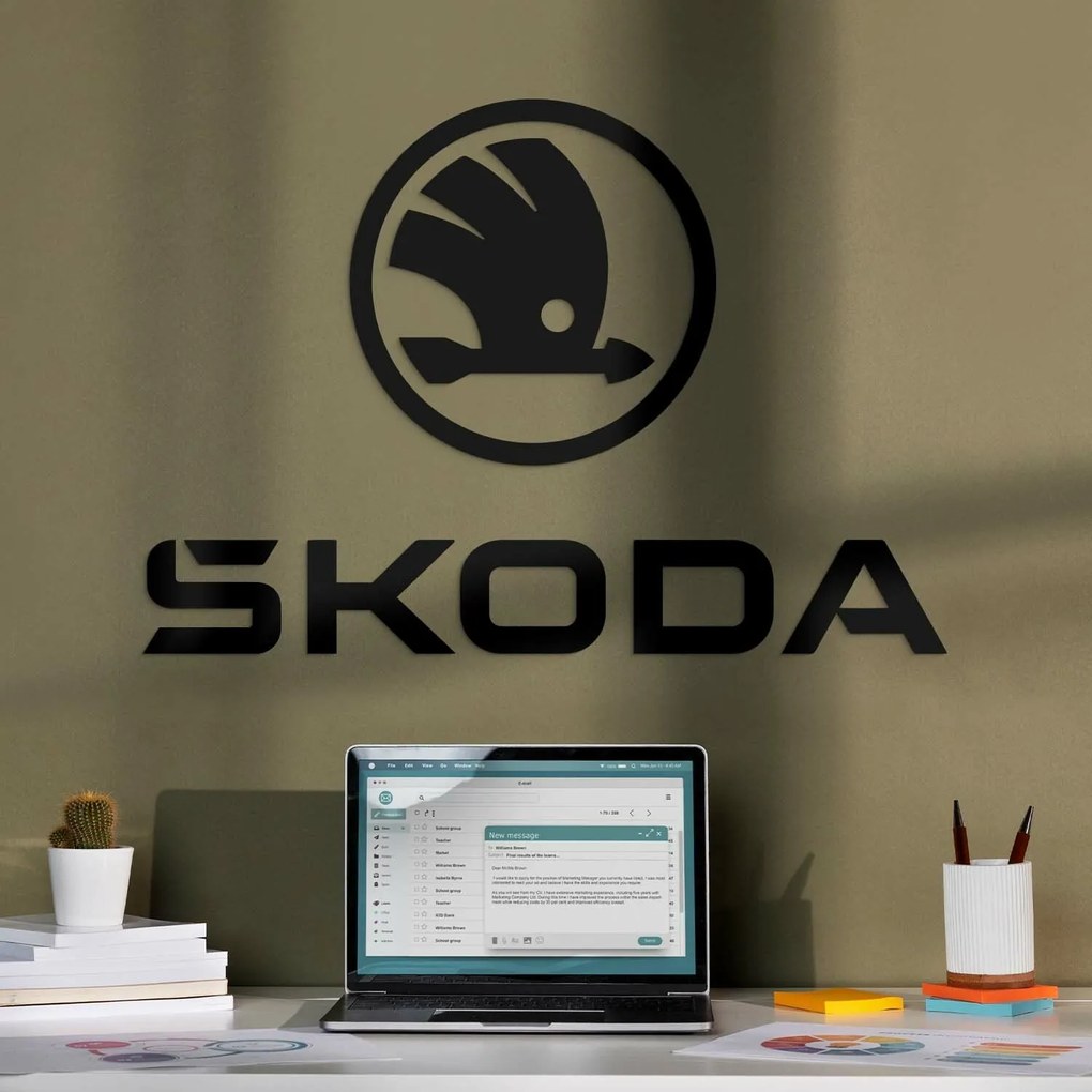 DUBLEZ | Sticker Škoda din lemn de perete