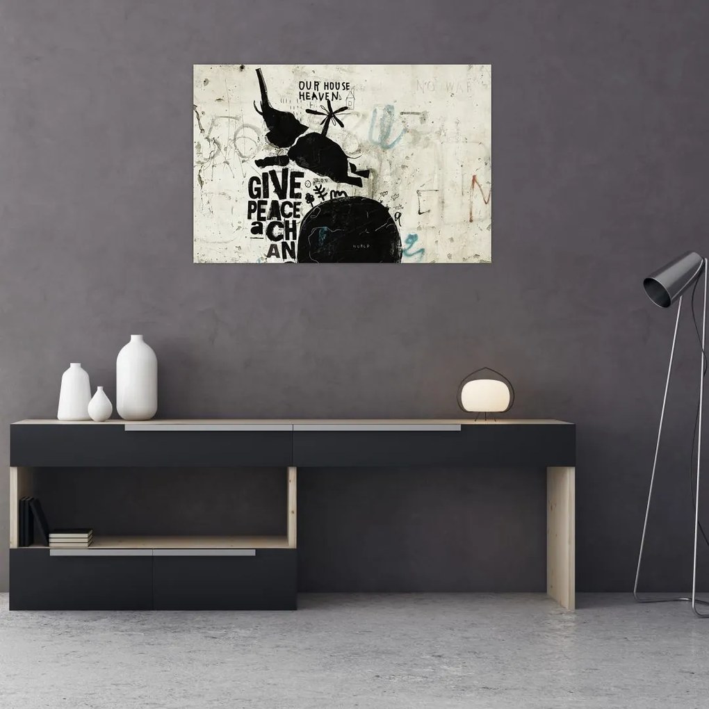 Tablou - Elefant deasupra solului (90x60 cm)