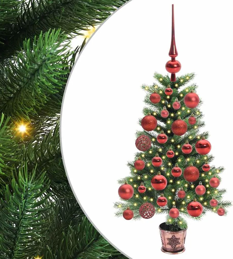 vidaXL Brad de Crăciun cu 150 LED cu suport Verde 65 cm PE