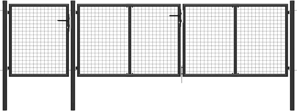 vidaXL Poartă de grădină din oțel 400x100 cm antracit