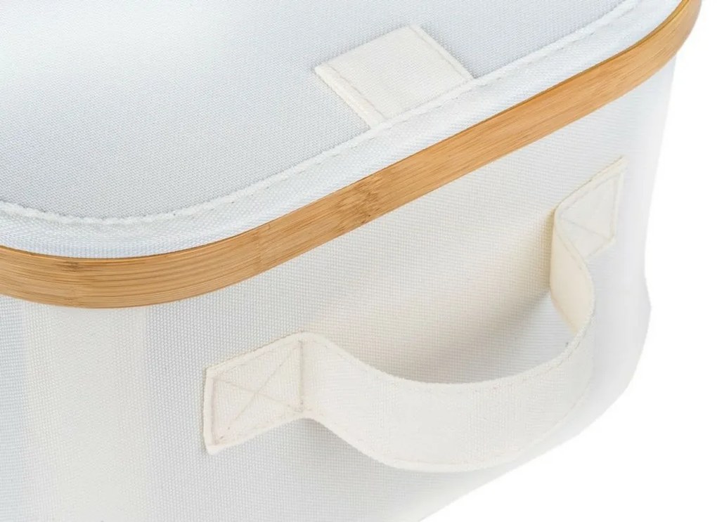 Cutie de depozitare G21 30 x 30 x 15 cm, dinbambus cu capac, bej