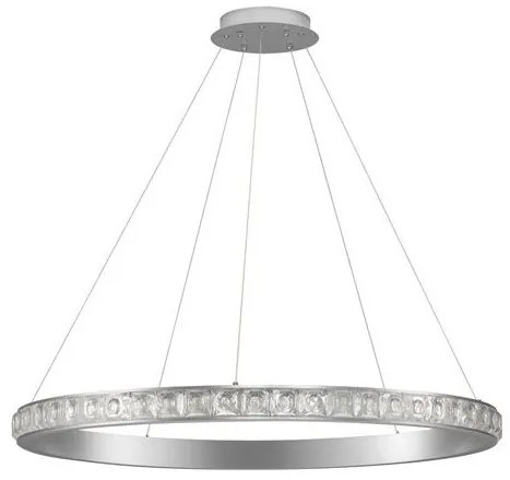Lustra LED design circular, Otel, Argintiu, Cristal K9, ETEKEN NVL-9501216