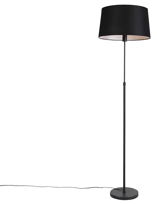 Lampă de podea neagră cu abajur din in neagră 45 cm reglabil - Parte