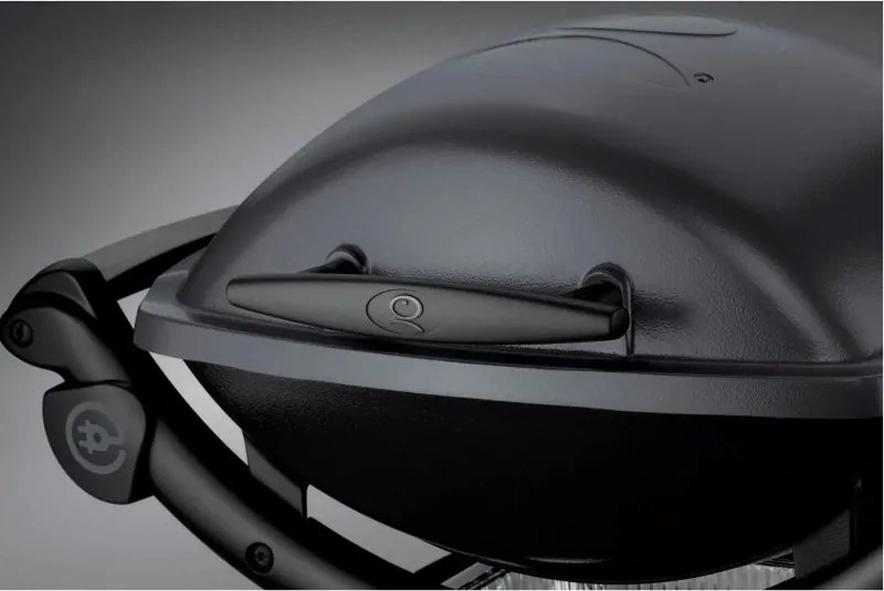 Gratar electric Weber Q1400 WB 52020079, 2200 W, 43x32 cm, Carcasa aluminiu turnat, Tava grasimi, Gri