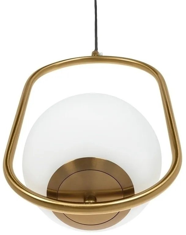 Lustra design miminalist, Metal auriu, Glob Sticla, AURELIA 40