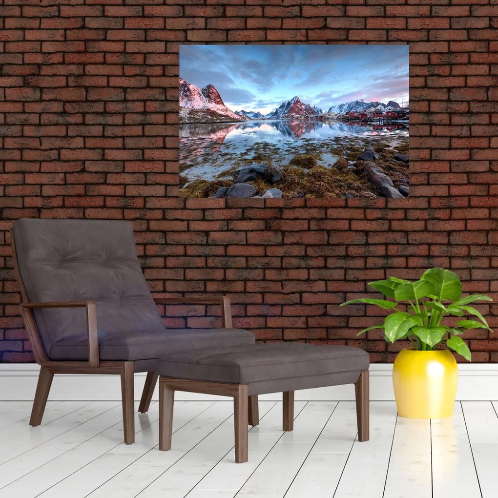 Tablou - Răsărit de soare deasupra Reine (90x60 cm)