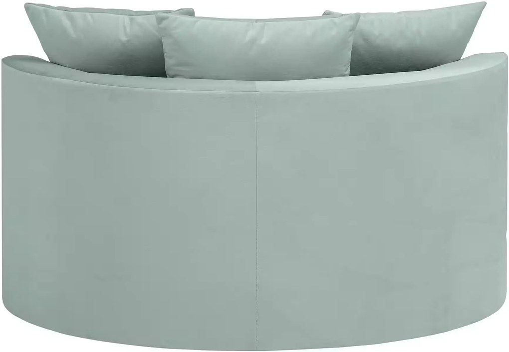 Fotoliu rotund, diametru de 153 cm, culoare turcoaz, material catifea