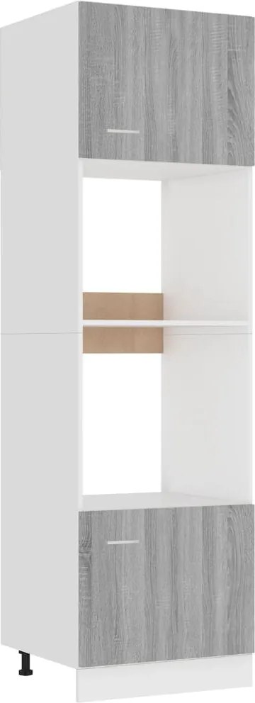 vidaXL Dulap cuptor microunde “Lyon”, gri sonoma, 60x57x207cm