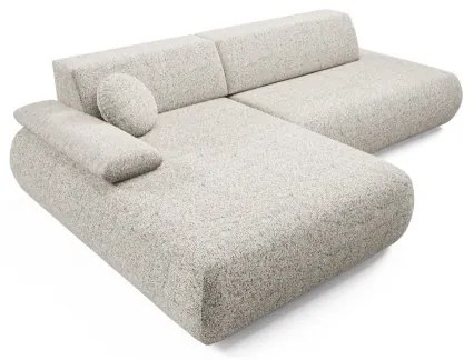 Colțar extensibil PRATO, cu spațiu de depozitare, în formă de L (orientare stânga), bej