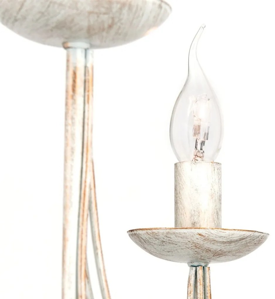 Lampadar design rustic cu 3 brate Vela, ivory