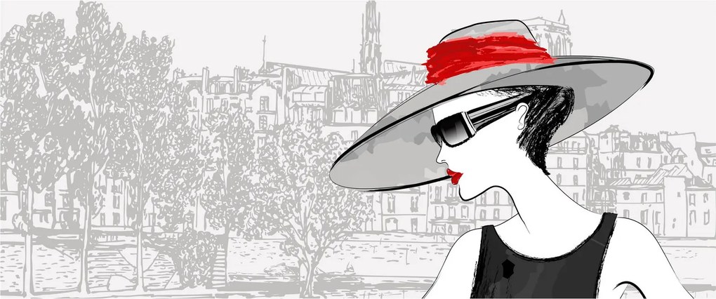 Tablou - Doamna la oraș (120x50 cm)