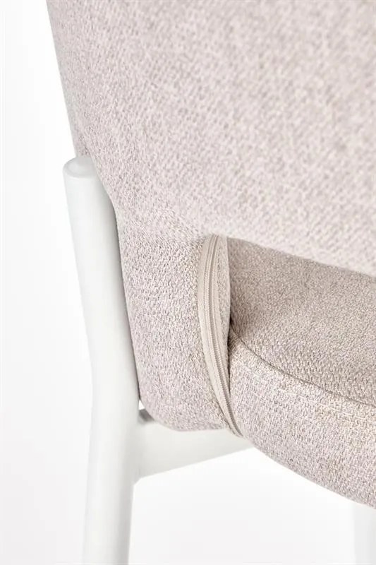 Scaun textil K486 bej-alb - H 77 cm