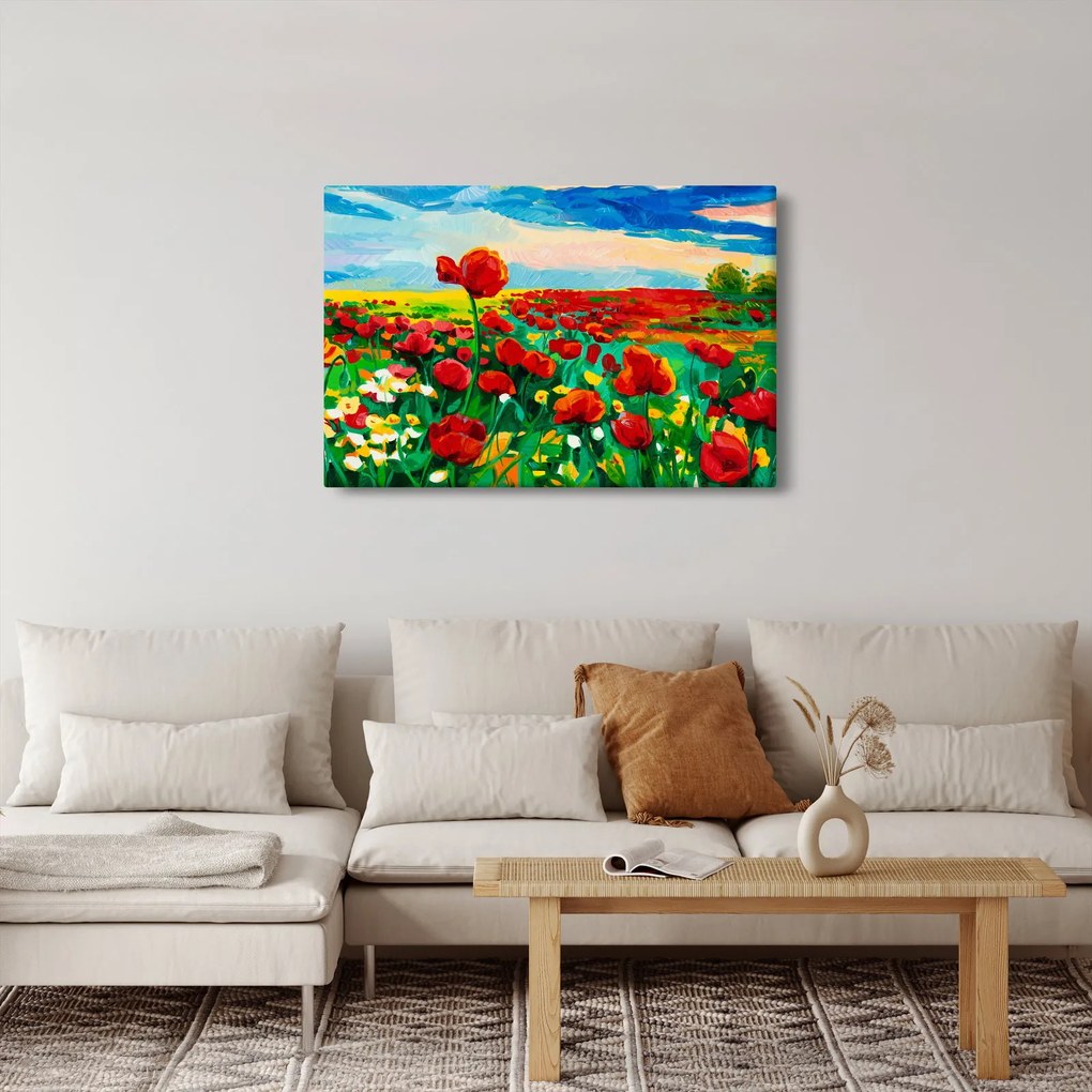 Tablou - Câmp cu maci (90x60 cm)