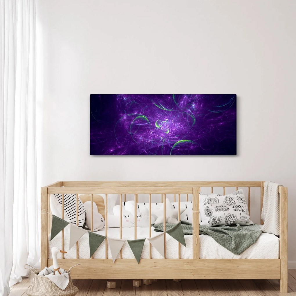 Tablou -abstracție violetă (120x50 cm)