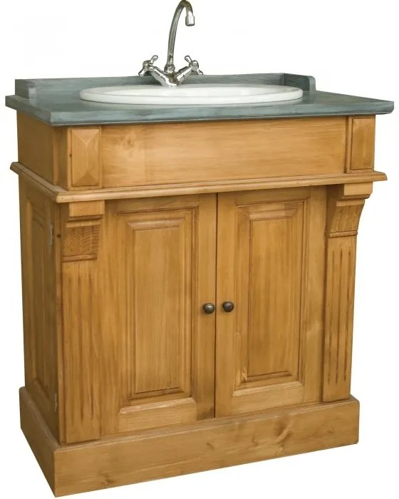 Dulap pentru lavoar, natur, din lemn masiv de pin, Country Chic