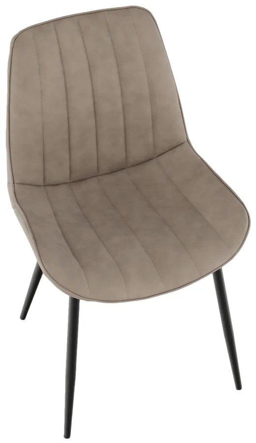 Scaun, piele ecologică gri maroniu taupe/negru, HAZAL