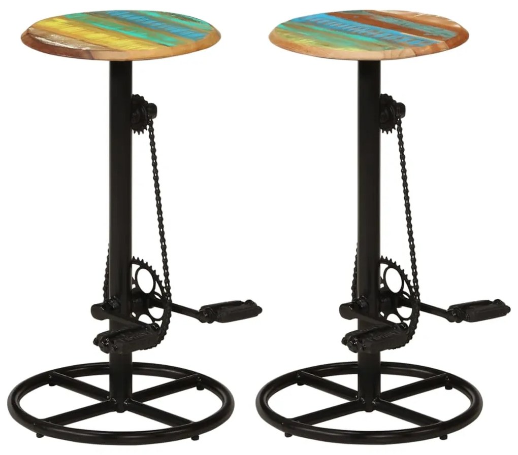 vidaXL Scaune de bar, 2 buc., lemn masiv reciclat