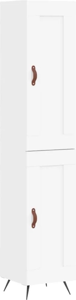 vidaXL Dulap înalt, alb, 34,5x34x180 cm, lemn prelucrat