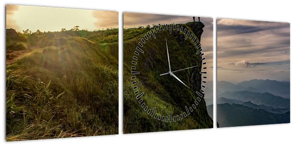 Tablou - Femei la stânci (cu ceas) (90x30 cm)