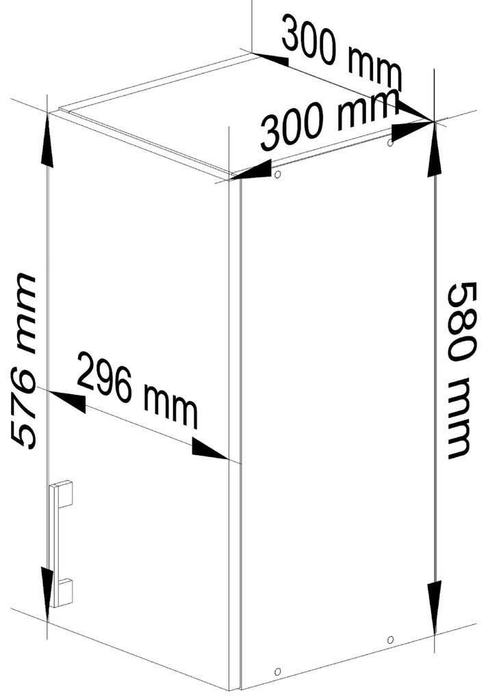Dulap superior de bucătărie Lula w30 (Alb + stejar sonoma). 1068594