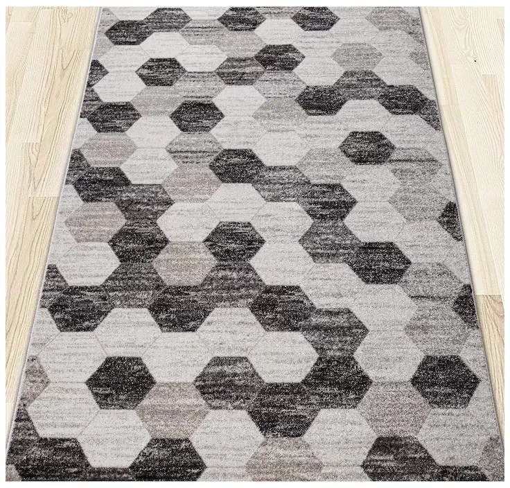 Traversa Phoenix design hexagonal gri-negru 3022-244 Selectează lătime: 120 X