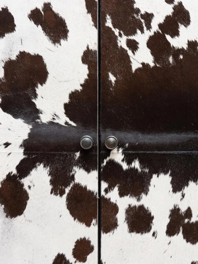 Dulap din par natural de bovine si metal, cu 2 usi, Ontario