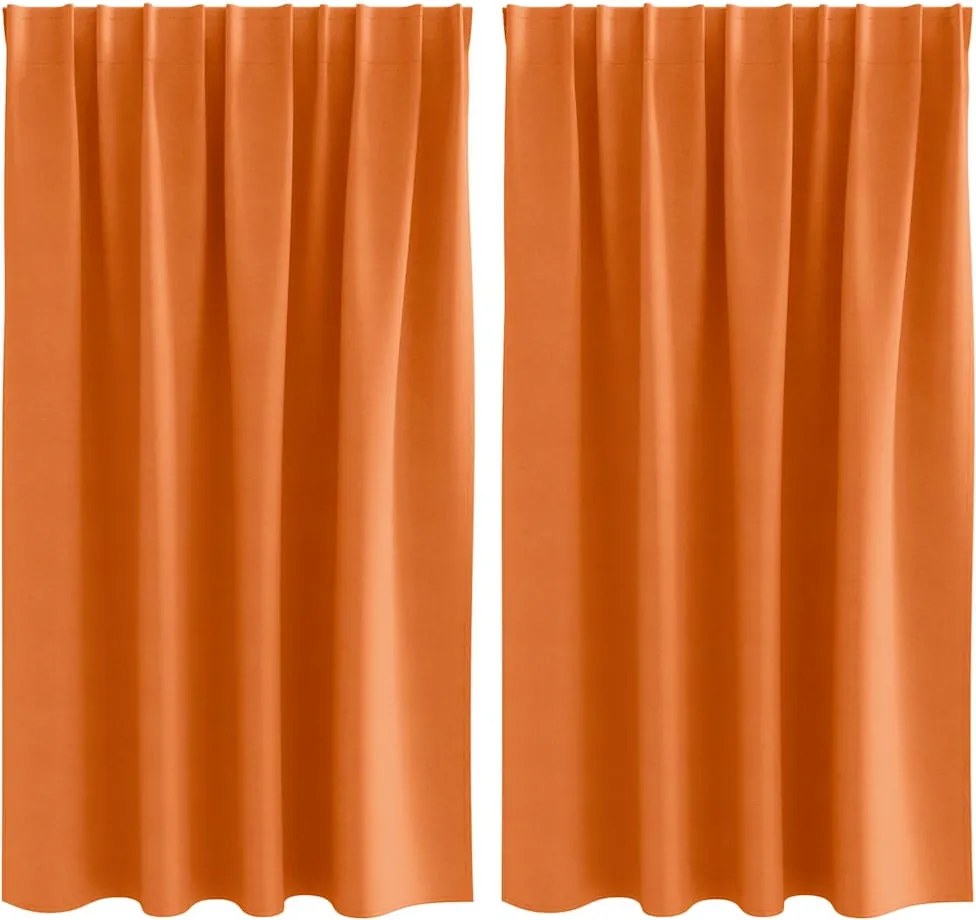 vidaXL Perdele Opaque cu Inel 2 pcs Portocalie Aprinsă 140 x 140 cm