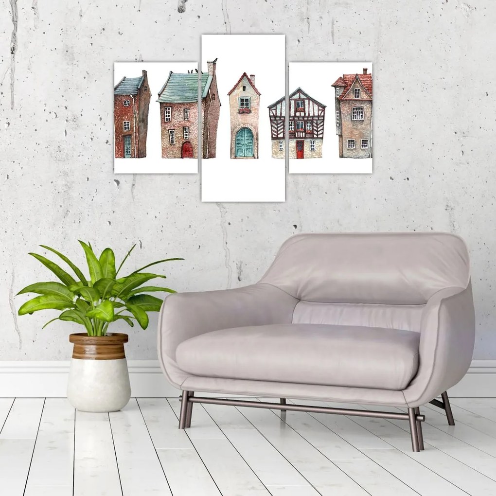 Tablou - Case în acuarelă (90x60 cm)