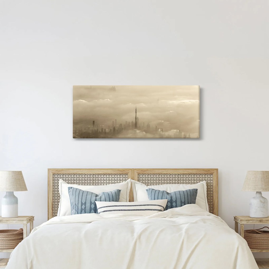 Tablou - Oraș în nori (120x50 cm)